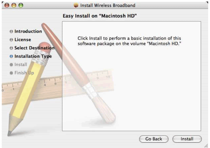 Easy Install on 'Macintosh HD'. 