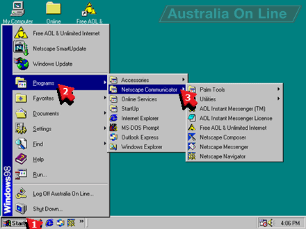Start menu's Netscape Communicator group. 