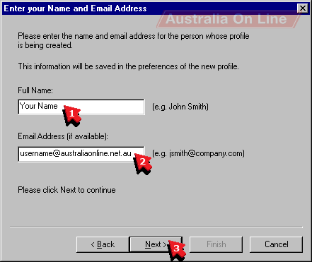 Enter your Name and Email Address dialog. 