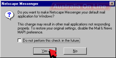 Netscape Messenger default mail application dialog. 
